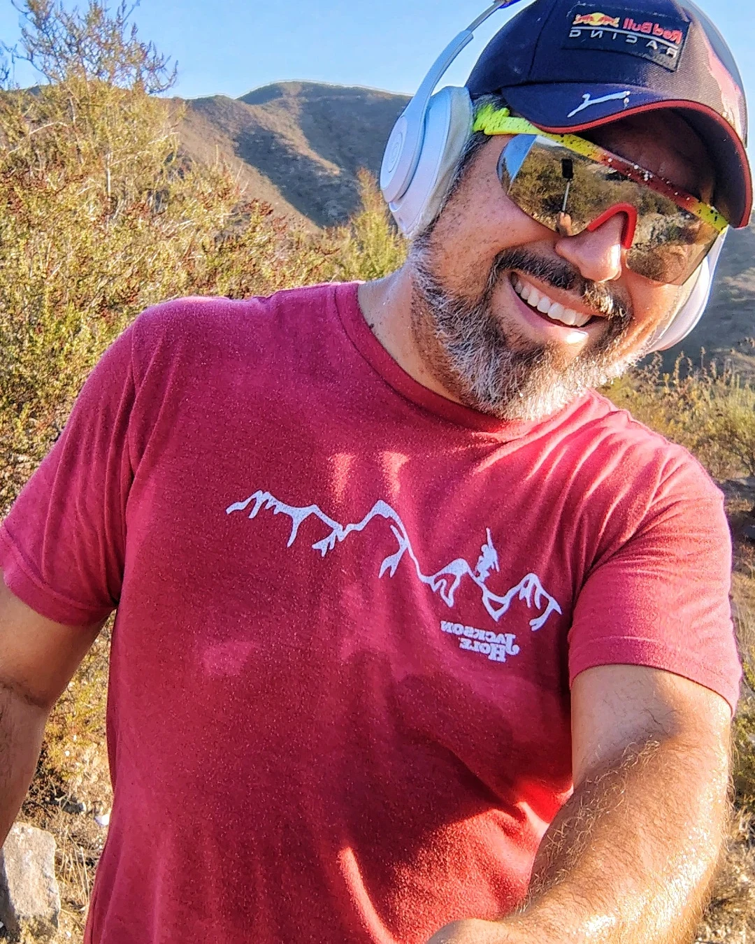 A relaxed smiling trail portrait